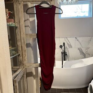 Elegant Burgundy Sleeveless Dress